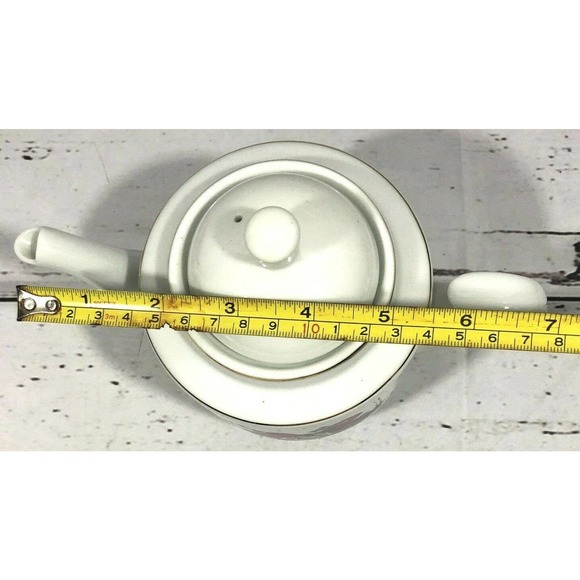 Vintage Tea Pot White & Pink Rose Porcelain - Picture 10 of 10